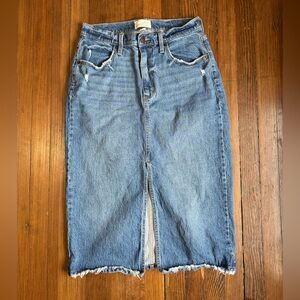 Universal Thread Distressed Denim Midi Skirt